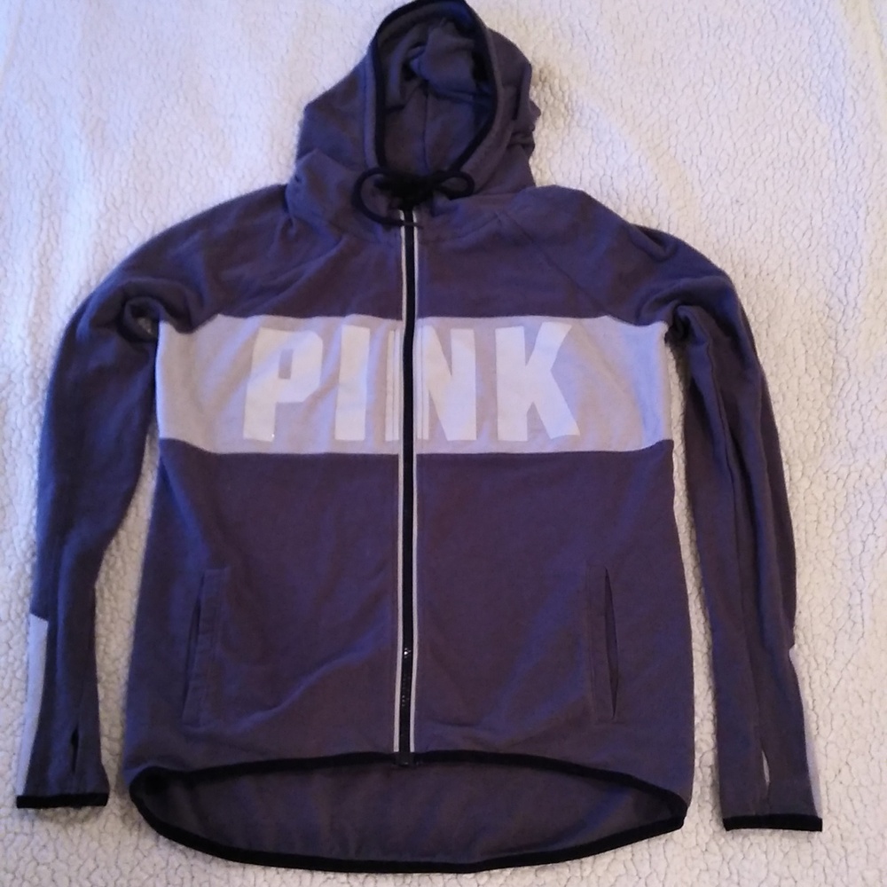VS/PINK "PINK" ZIP UP HOODIE SZ X-SMALL